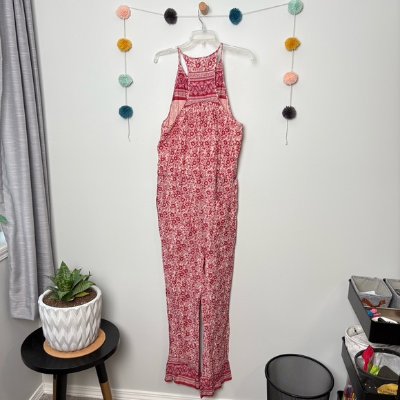 Faherty Adella Boho Red Floral Jumpsuit - Picture 8 of 10